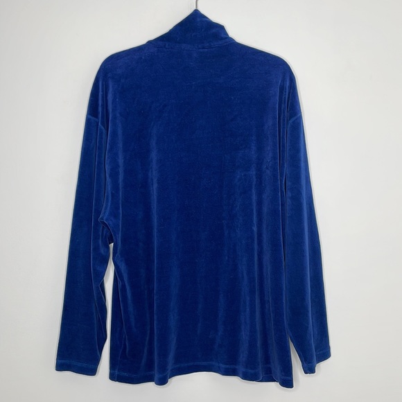 Vintage Retro Blues Half-Zip Fleece Pullover Size Large - Picture 4 of 4